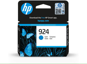 Genuine HP 924, Cyan Ink Cartridge, 4K0U3NE