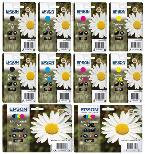 Genuine Epson 18 18XL Daisy Ink Cartridge XP-302 XP-312 XP-315 XP-322 XP-325 LOT