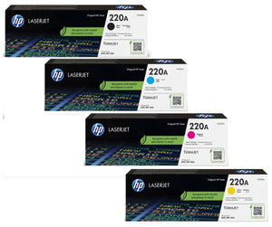 HP 220A 4 Colour Toner Cartridge Multipack, W2200A, W2201A, W2202A, W2203A