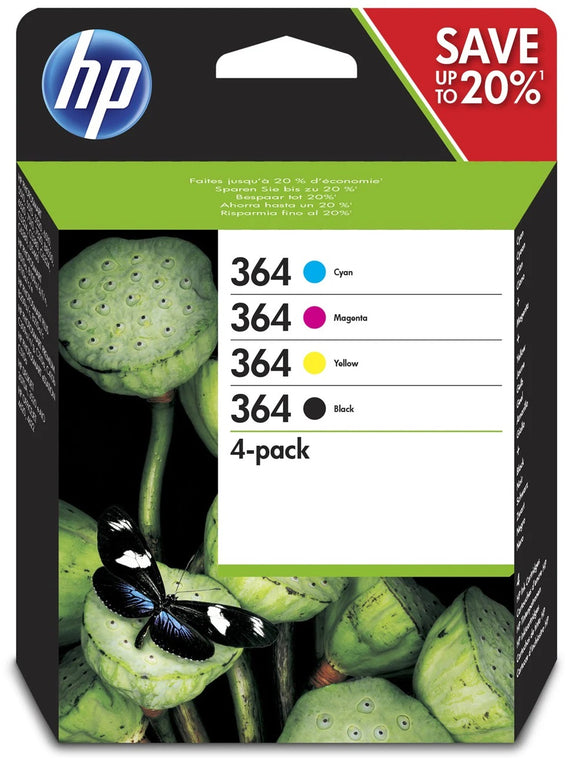 Genuine HP 364, Multipack Ink Cartridges, CB316, CB318, CB319, CB320, N9J73AE