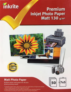 Inkrite Matt Photo Paper, 130 gsm, 7x5" (50 sheets) PPIPM1307550