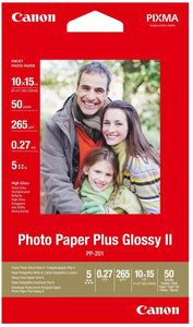 Genuine Canon PP-201 Glossy II Photo Paper Plus 4x6" 50 Sheets, 2311B003