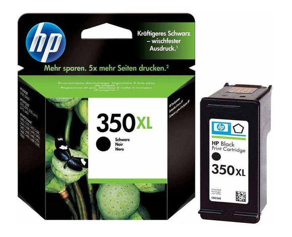 Genuine HP 350XL High Capacity Black Ink Cartridges, CB336EE