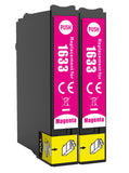 2 Compatible 16 XL, Magenta Ink Cartridge, Replaces For Epson 16XL, T1633, NON-OEM