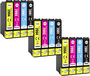 12 Compatible Ink Cartridges, Replaces For Epson 29XL, T2996, NON-OEM