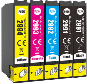 5 Compatible Ink Cartridges, Replaces For Epson 29X, T2991, T2996, NON-OEM